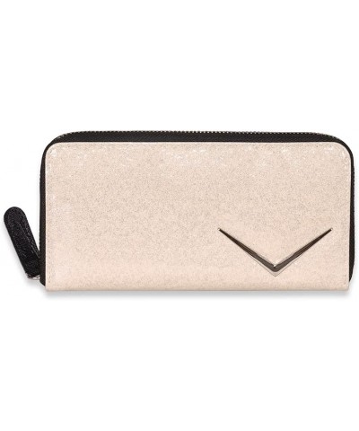 Vintage Sparkle Chevron Zip Around Clutch Wallet (White) White $14.11 Wallets