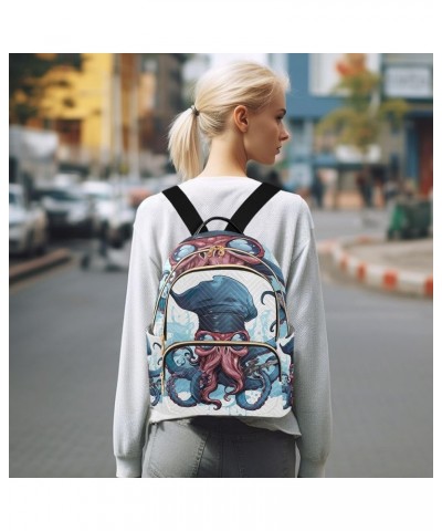 Quilted Backpack Hanukkah Cake Small Backpack for Women Travel Backpack with Luggage Strap Blue Red Cartoon Pirate Small $17....