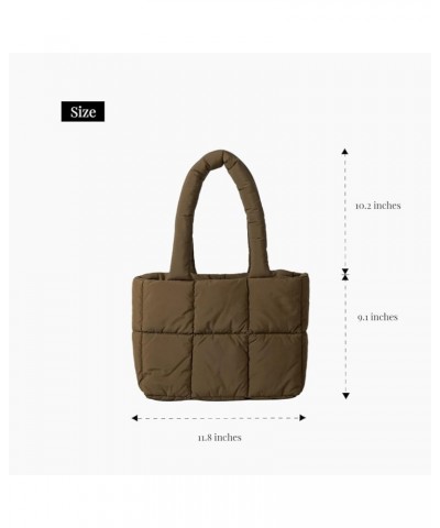 Quilted Puffer Tote Bag Luxury Quilted Tote Bag for Women Aesthetic Padded Bag Winter Purse Womens Tote Bags (B01-Black) C02-...