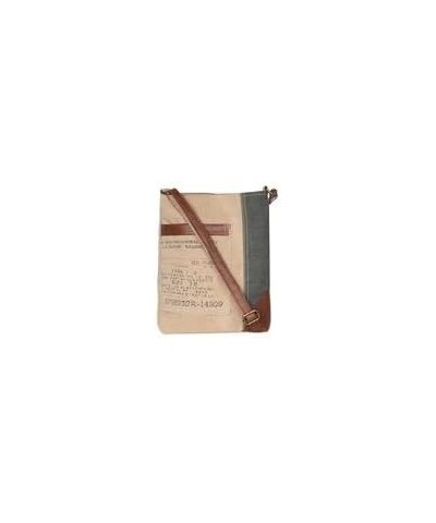 Vintage Recycled Upcycled Canvas Identified Collection with Vegan Leather Trim (Identified-Ice Gray) (Ice Grey) $19.88 Crossb...