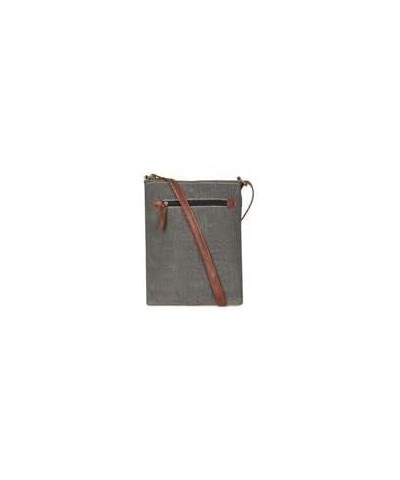 Vintage Recycled Upcycled Canvas Identified Collection with Vegan Leather Trim (Identified-Ice Gray) (Ice Grey) $19.88 Crossb...