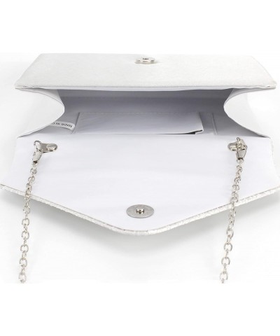 Evening Envelope Women Rhinestone Satin Clutch Purse Cocktail Wedding Party Bridal Handbag White $15.89 Evening Bags