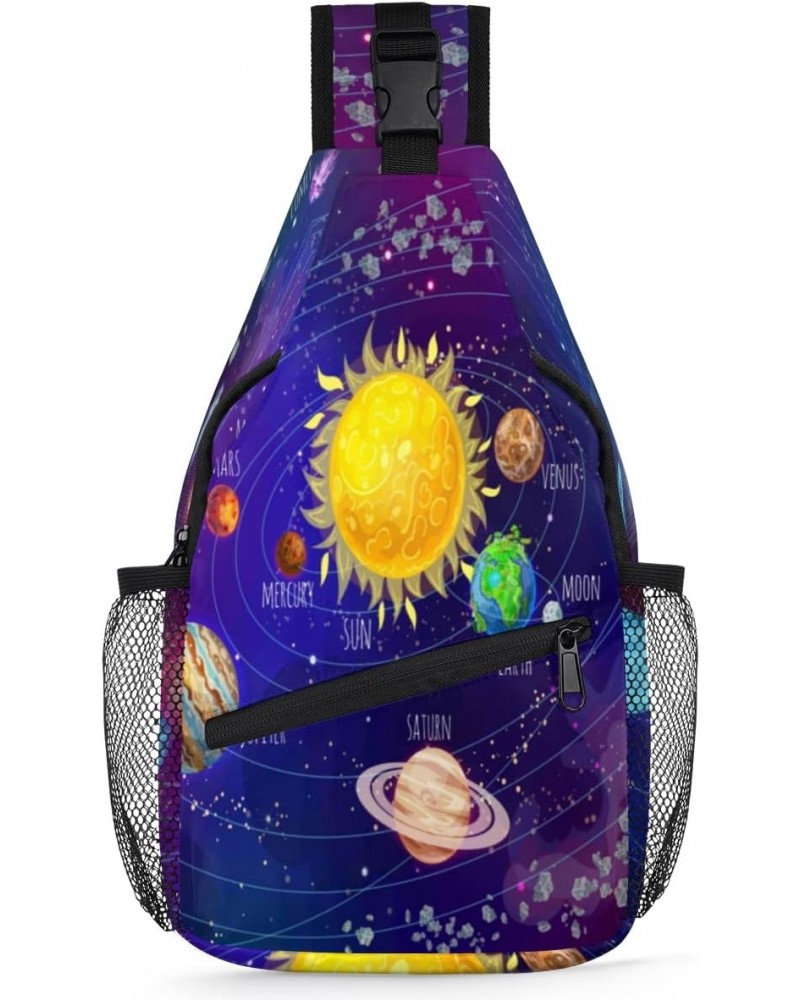 Solar System Scientific Sling Bag for Women Crossbody Backpack Purse Shoulder Casual Daypack Cross Body Bags for Travel Cycli...