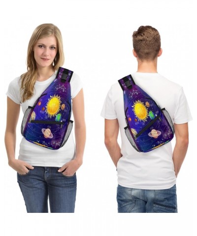 Solar System Scientific Sling Bag for Women Crossbody Backpack Purse Shoulder Casual Daypack Cross Body Bags for Travel Cycli...