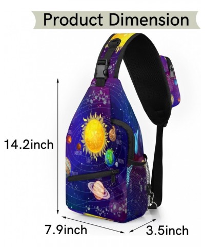 Solar System Scientific Sling Bag for Women Crossbody Backpack Purse Shoulder Casual Daypack Cross Body Bags for Travel Cycli...