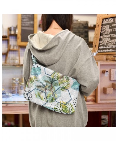 Tropical Leaves Trees Shoulder Tote Bags for Women Furry Crossbody bag Hobo Handbag Purses for College Travel Work $9.03 Totes