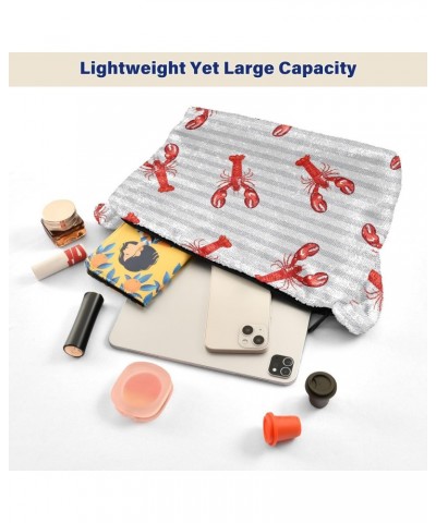 Tropical Marine Lobster Fluffy Tote Bag Cross Body Bags Handbag Purse Shoulder Bag for Women Work Gifts with Zipper $9.45 Totes