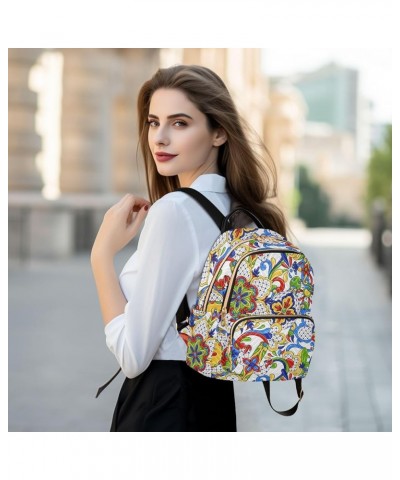 Mexican Ethnic Flower Mini Backpack Purse for Women, Ethnic Abstract Trible Theme Travel Backpack Fashion Backpack Handbag Sh...