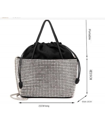 Women's Rhinestone Bucket Bag, Shoulder Messenger Bag, Prom Cocktail Party Wedding Engagement Handbag Zise $22.39 Shoulder Bags