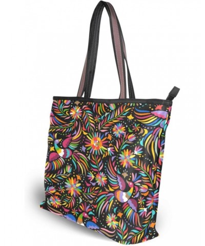 Womens Tote Bag, Mexican Colorful Ornate Ethnic Ladies Zip Shoulder Handbags $11.76 Shoulder Bags