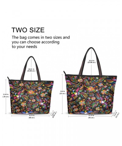 Womens Tote Bag, Mexican Colorful Ornate Ethnic Ladies Zip Shoulder Handbags $11.76 Shoulder Bags