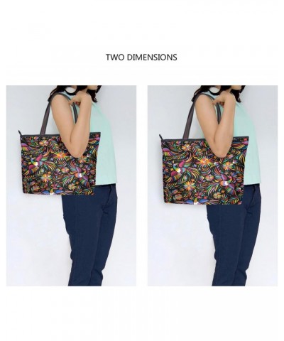 Womens Tote Bag, Mexican Colorful Ornate Ethnic Ladies Zip Shoulder Handbags $11.76 Shoulder Bags