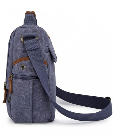 TSD Brand Atona Traveler Canvas Crossbody Bag Denim Blue $29.25 Crossbody Bags