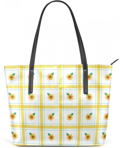 Handbags for Women Tote Bags with 11.08"(L) x 3.54"(W) x 11.02"(W) - Beautiful Flowers Cute Sunflower Leaf Yellow $24.50 Totes