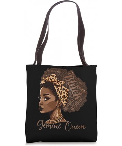 Gemini Queen Zodiac Black Girl Birthday Astrology Melanin Tote Bag 16 inches $10.80 Totes