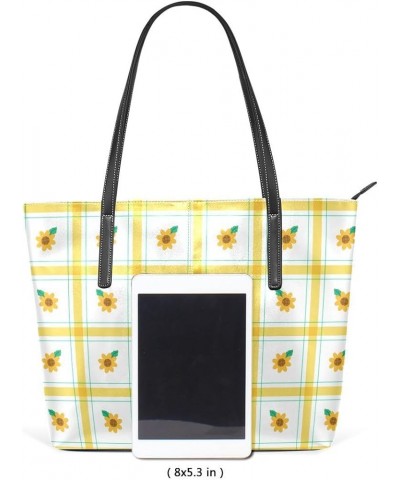 Handbags for Women Tote Bags with 11.08"(L) x 3.54"(W) x 11.02"(W) - Beautiful Flowers Cute Sunflower Leaf Yellow $24.50 Totes