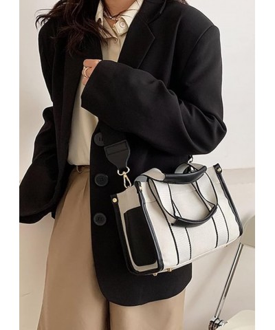 Women Canvas Tote Bag Shopping Bags Bucket Bag Shoulder Bags Crossbody Bags Black S $26.11 Totes