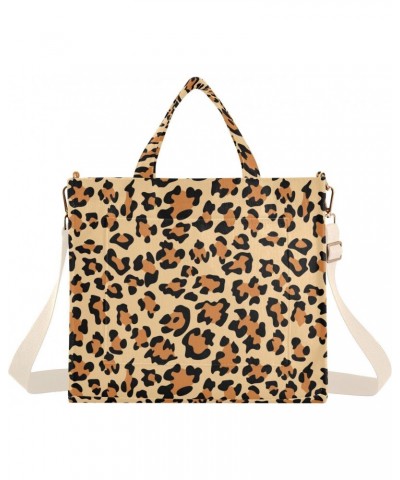 Women Leopard Print Corduroy Tote Bag Casual Handbags Fashion Shoulder Hobo bag $13.22 Totes