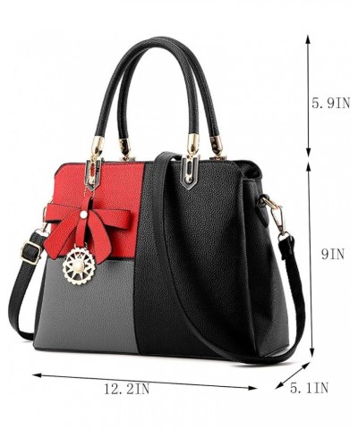 Purses and Handbags for Women Fashion Ladies PU Leather Top Handle Satchel Shoulder Tote Bags With Hardware Pendant Wine Wine...