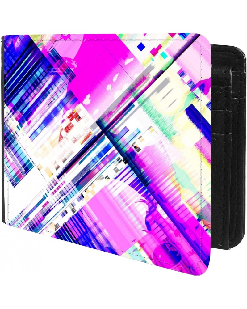 Unique Desige Pattern - Cyberpunk digital gradient print, Slim Front Pocket Wallet Billfold RFID Blocking $9.38 Wallets