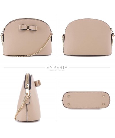 Small Cute Faux Leather Dome Series Crossbody Bags Shoulder Bag Purse Handbags for Women Eva - Light Pink $11.20 Crossbody Bags