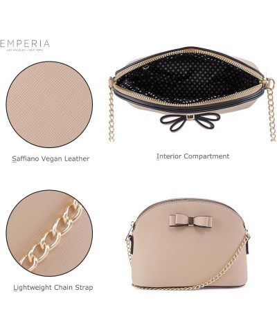 Small Cute Faux Leather Dome Series Crossbody Bags Shoulder Bag Purse Handbags for Women Eva - Light Pink $11.20 Crossbody Bags