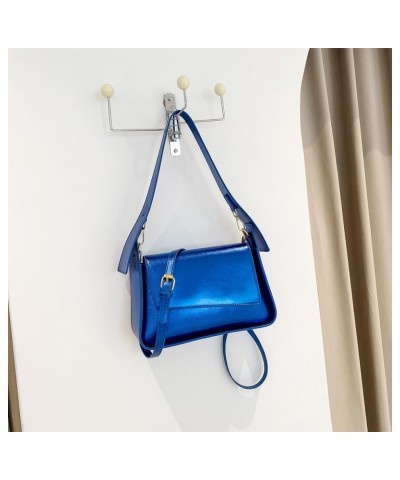 Pearl Luster Shoulder Crossbody Bag Women Purse and Handbags Y2K Stylish Clutches Blue $13.20 Shoulder Bags