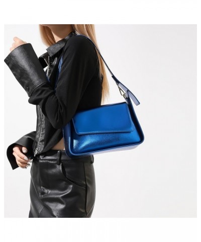 Pearl Luster Shoulder Crossbody Bag Women Purse and Handbags Y2K Stylish Clutches Blue $13.20 Shoulder Bags