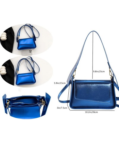 Pearl Luster Shoulder Crossbody Bag Women Purse and Handbags Y2K Stylish Clutches Blue $13.20 Shoulder Bags