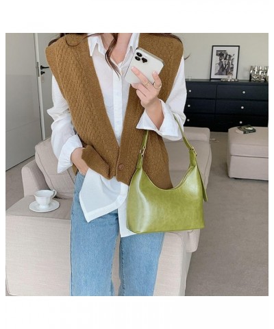 Small Crescent shoulder bag for Women Retro Classic Adjustable Shoulder Strap Tote HandBag with Zipper Closure Green $12.40 T...