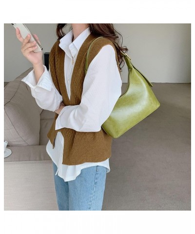 Small Crescent shoulder bag for Women Retro Classic Adjustable Shoulder Strap Tote HandBag with Zipper Closure Green $12.40 T...