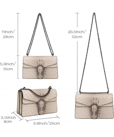 Crossbody Bags for Women - Snake Printed Clutch Purses Leather Chain Shoulder Bags Evening Handbags Beige Ostrich Pattern $18...