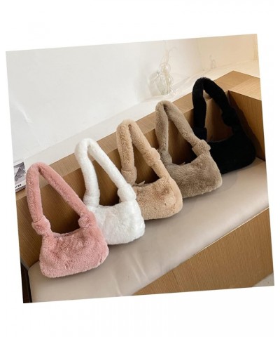 2pcs Plush Handbag Shoulder Tote Bag Faux Fur Shoulder Bag Fluffy Tote Bag Brown Handbag Furry Tote Bag Brownx2pcs $10.62 Totes