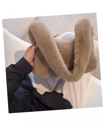 2pcs Plush Handbag Shoulder Tote Bag Faux Fur Shoulder Bag Fluffy Tote Bag Brown Handbag Furry Tote Bag Brownx2pcs $10.62 Totes