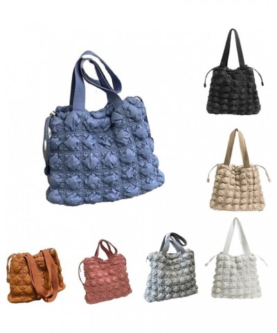 Bubble Quilted Hobo Women Handbag Cloud Tote Shoulder Bag Casual Crossbody Bag Gift for Women Blue $10.75 Totes