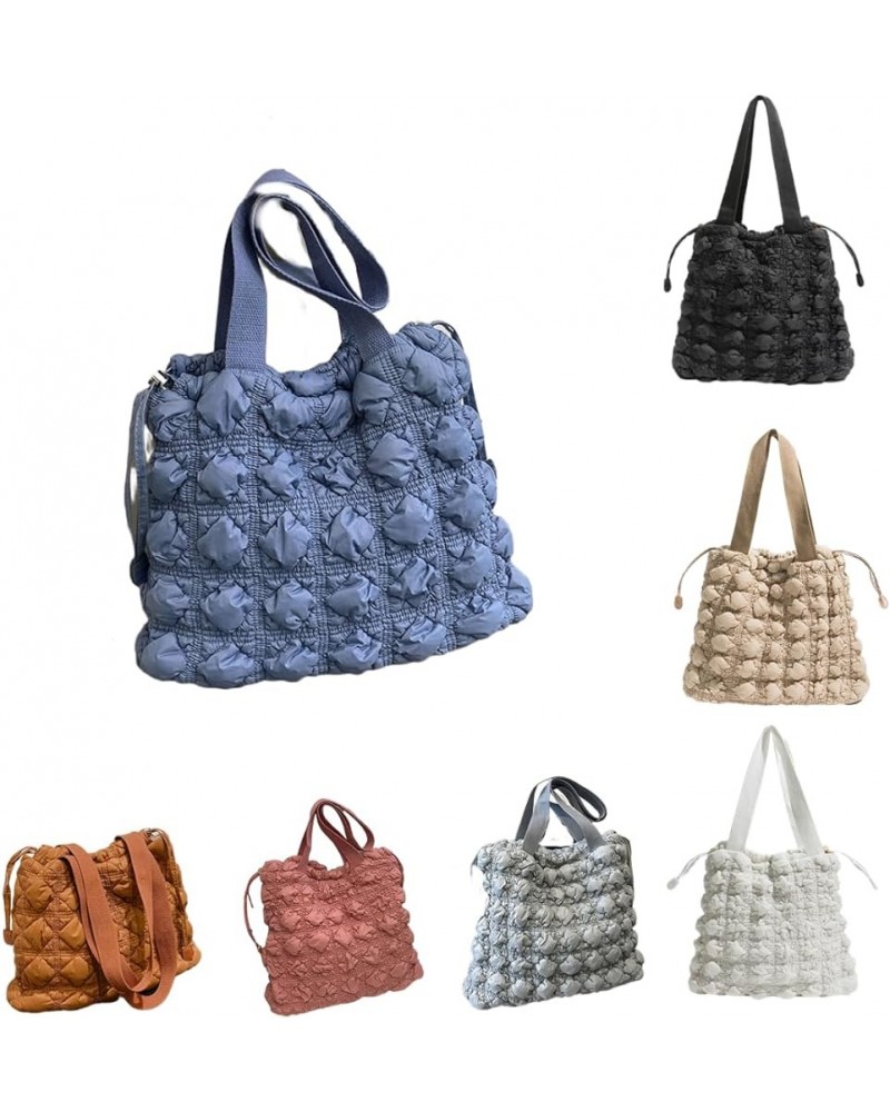 Bubble Quilted Hobo Women Handbag Cloud Tote Shoulder Bag Casual Crossbody Bag Gift for Women Blue $10.75 Totes