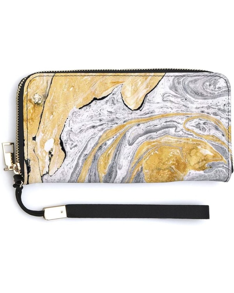 Long Clutch Wallet, Long Handbag with Wristlet Strap, PU Leather Zip Purse Multi 8 $18.69 Wristlets