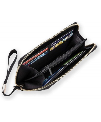 Long Clutch Wallet, Long Handbag with Wristlet Strap, PU Leather Zip Purse Multi 8 $18.69 Wristlets