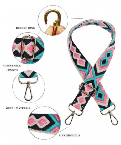 1.97" Wide Purse Strap, Adjustable Handbag Strap Replacement Shoulder Crossbody Bag Strap Pink Rhombus $7.41 Crossbody Bags