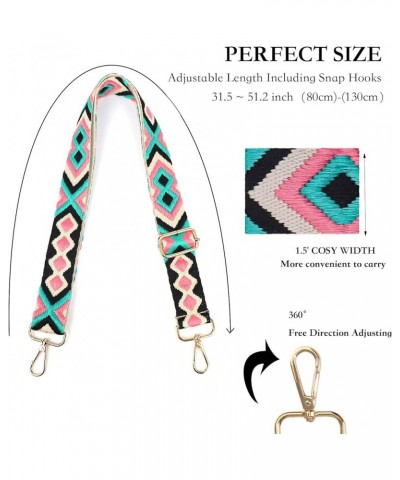 1.97" Wide Purse Strap, Adjustable Handbag Strap Replacement Shoulder Crossbody Bag Strap Pink Rhombus $7.41 Crossbody Bags