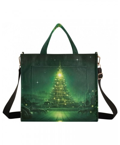 Green Christmas Tree Crossbody Bag Women Corduroy Tote Bags Casual Shoulder Handbag Hobo Messenger Bag, S $9.63 Totes