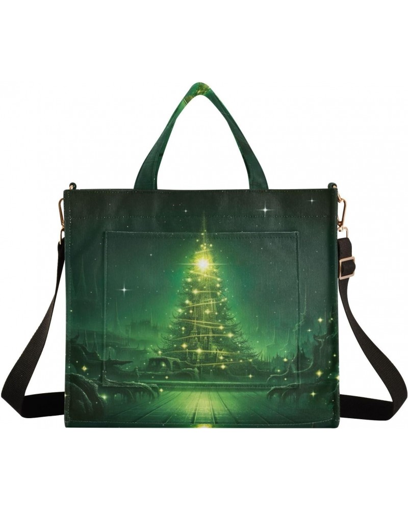 Green Christmas Tree Crossbody Bag Women Corduroy Tote Bags Casual Shoulder Handbag Hobo Messenger Bag, S $9.63 Totes