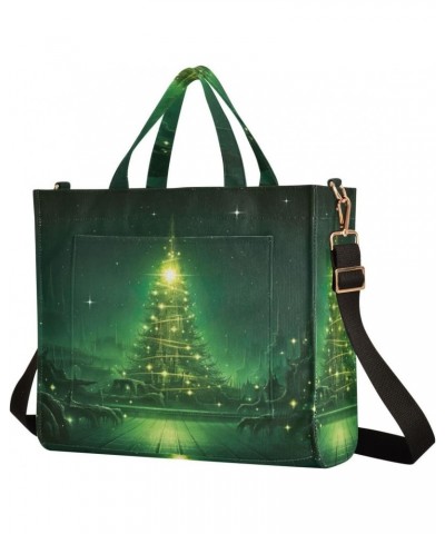 Green Christmas Tree Crossbody Bag Women Corduroy Tote Bags Casual Shoulder Handbag Hobo Messenger Bag, S $9.63 Totes