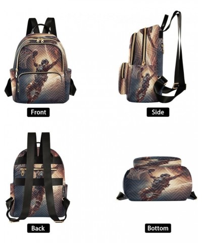 Basketball Shot Astronaut Galaxy Women Backpack Purse Ladies Fashion Shoulder Bag Daypack Travel Bag 7.5L Small $14.57 Backpacks