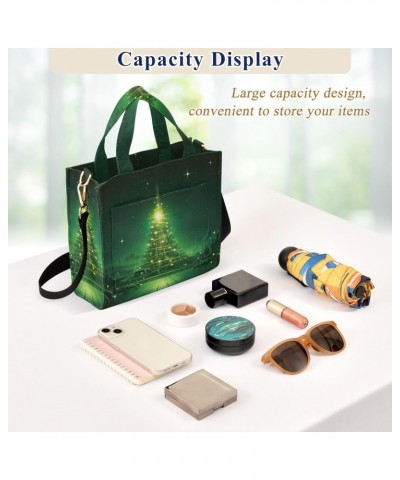 Green Christmas Tree Crossbody Bag Women Corduroy Tote Bags Casual Shoulder Handbag Hobo Messenger Bag, S $9.63 Totes