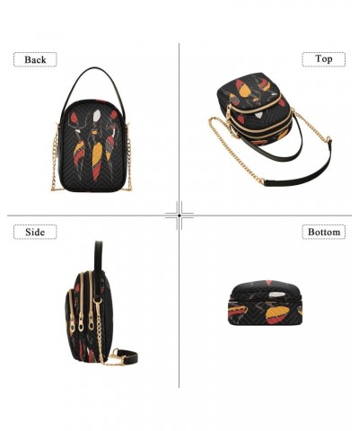 Chain Crossbody Bags for Women African Dancer Women Aztec Tribal Black Quilted Shoulder Crossbody Handbags Travel Cross Body ...