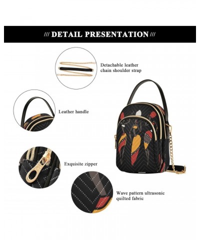 Chain Crossbody Bags for Women African Dancer Women Aztec Tribal Black Quilted Shoulder Crossbody Handbags Travel Cross Body ...