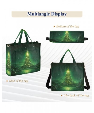 Green Christmas Tree Crossbody Bag Women Corduroy Tote Bags Casual Shoulder Handbag Hobo Messenger Bag, S $9.63 Totes