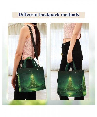 Green Christmas Tree Crossbody Bag Women Corduroy Tote Bags Casual Shoulder Handbag Hobo Messenger Bag, S $9.63 Totes