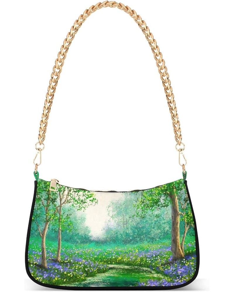 Zebra Colorful Painting Women Shoulder Bag Mini Purse Silent Forest $16.79 Shoulder Bags